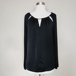 41 Hawthorn Black Blouse Chain Cut Out Long Sleeve Shirt Top New Tags Medium